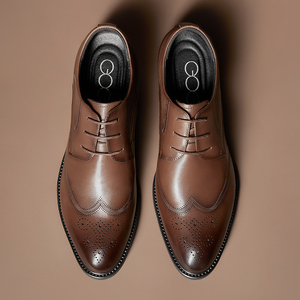 高哥男士布洛克商务皮鞋擦色复古正装鞋6.5厘米0831896-1ZA